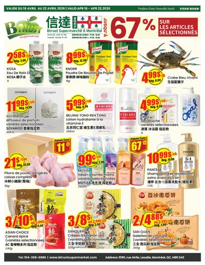 Btrust Supermarket (Montreal) Flyer April 16 to 22
