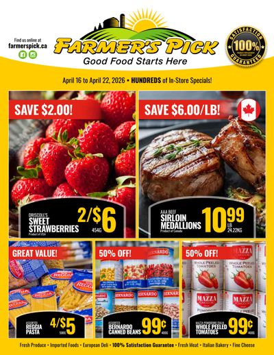 Farmer's Pick Flyer April 16 to 22