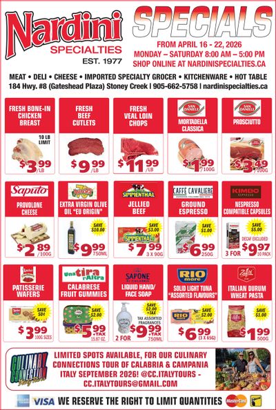 Nardini Specialties Flyer April 16 to 22