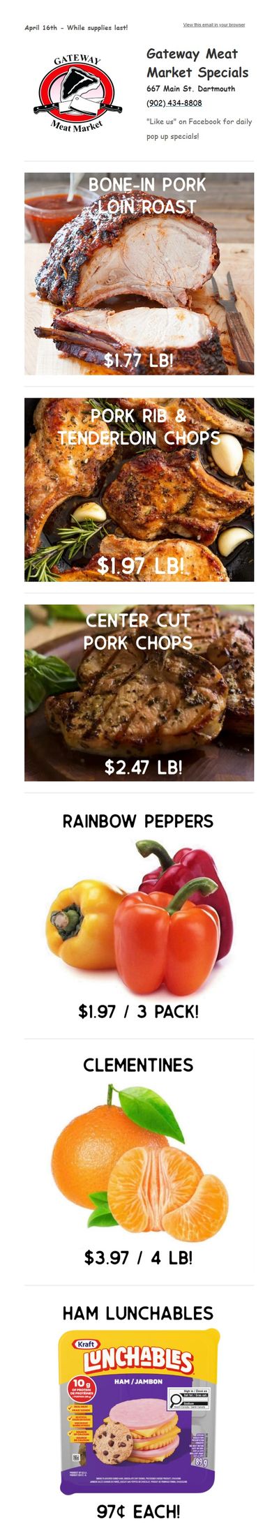 Gateway Meat Market Flyer April 16 to 22