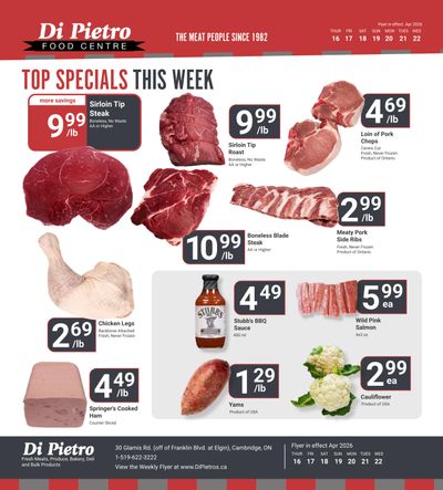 Di Pietro Food Centre Flyer April 16 to 22