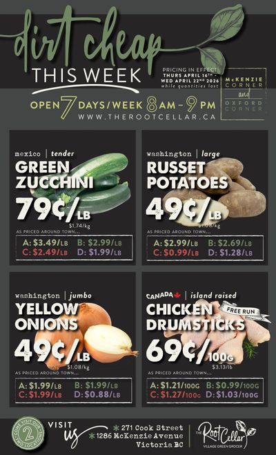 The Root Cellar Flyer April 16 to 22