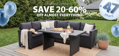 Jysk Canada Birthday Celebration: Save 20-60% off Everything