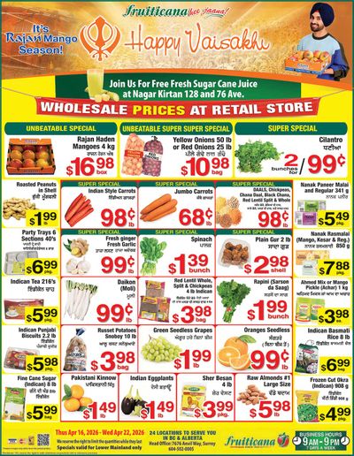 Fruiticana (Greater Vancouver) Flyer April 16 to 22
