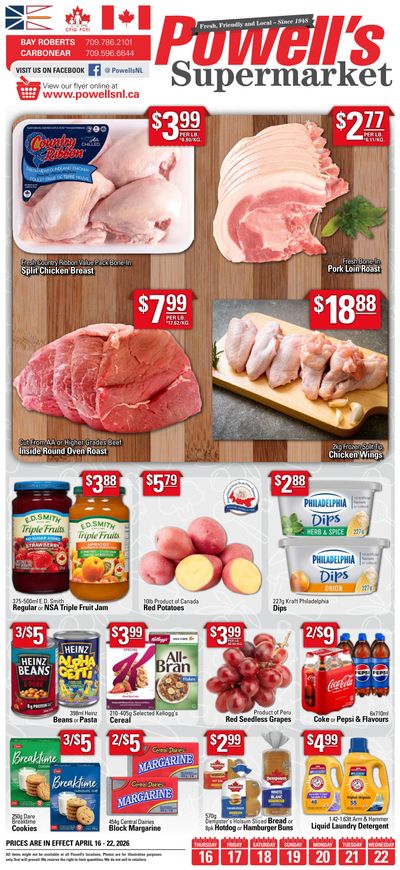 Powell's Supermarket Flyer April 16 to 22