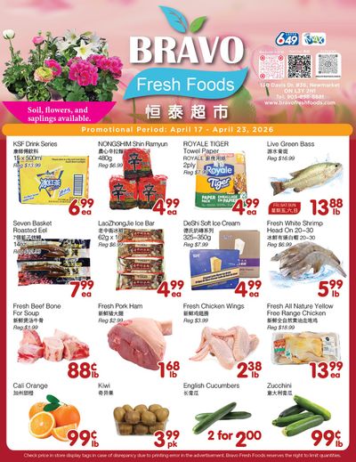 Bravo Fresh Foods Flyer April 17 to 23