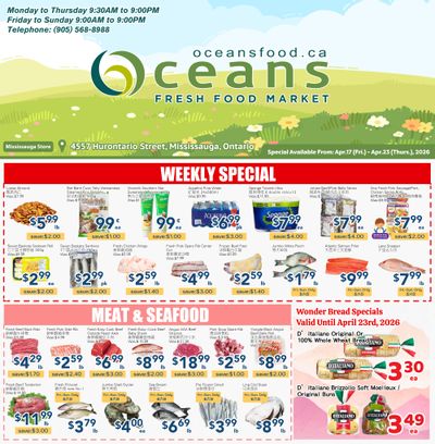 Oceans Fresh Food Market (Mississauga) Flyer April 17 to 23