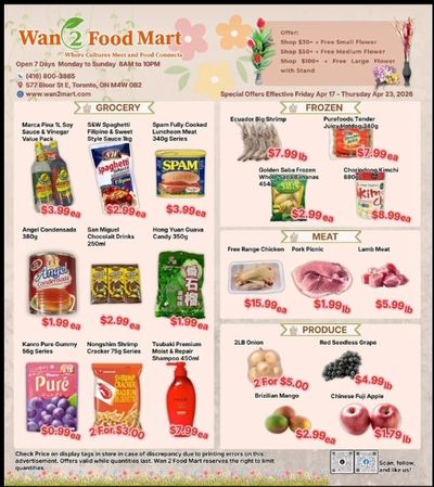 Wan 2 Food Mart Flyer April 17 to 23