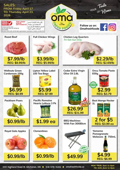 Oma Fresh Foods Flyer April 17 to 23