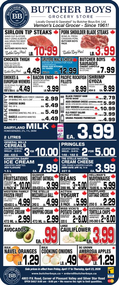 Butcher Boys Grocery Store Flyer April 17 to 23