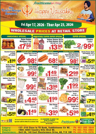 Fruiticana (Calgary) Flyer April 17 to 23