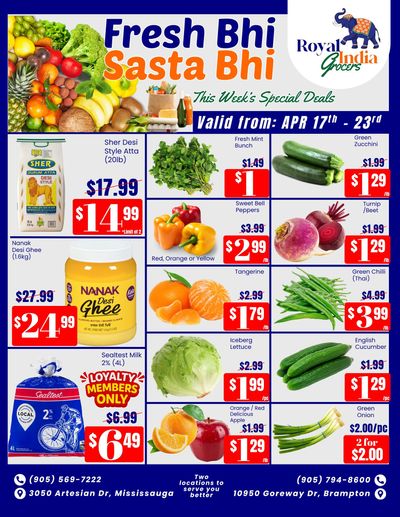Royal India Grocers Flyer April 17 to 23