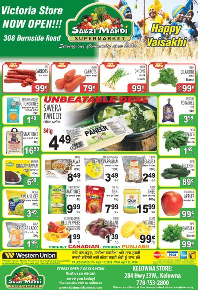 Sabzi Mandi Supermarket (Kelowna) Flyer April 17 to 22