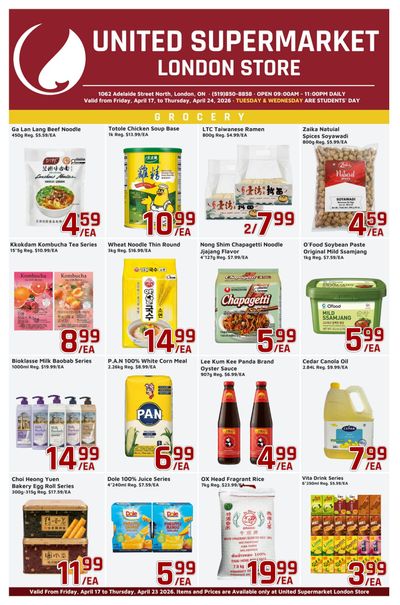 United Supermarket (London) Flyer April 17 to 23