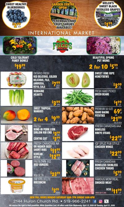 Fred's Farm Fresh Flyer April 15 to 21