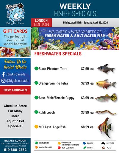 Big Al's (London) Weekend Specials April 17 to 19
