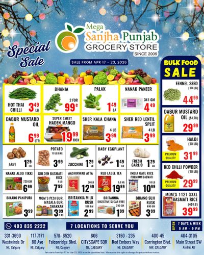 Sanjha Punjab Grocery Store Flyer April 17 to 23