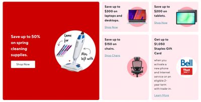 Staples Canada: Save up to 50% on Spring Cleaning + Weekly Deals