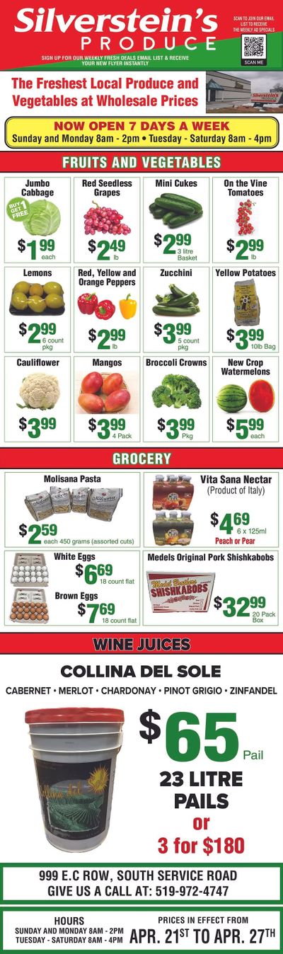 Silverstein's Produce Flyer April 21 to 27