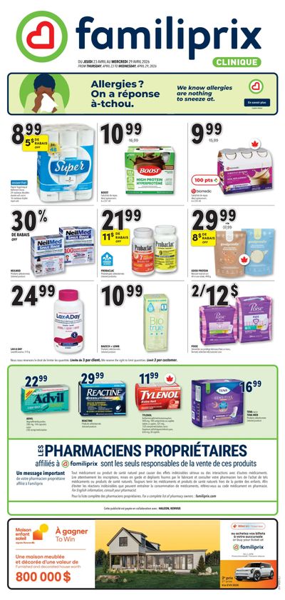 Familiprix Clinique Flyer April 23 to 29
