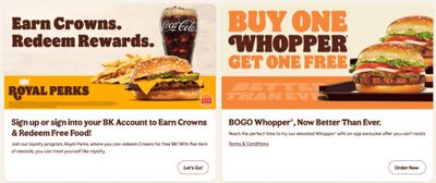 Burger King Canada Promotions: BOGO FREE Whopper, Digital Offers + More