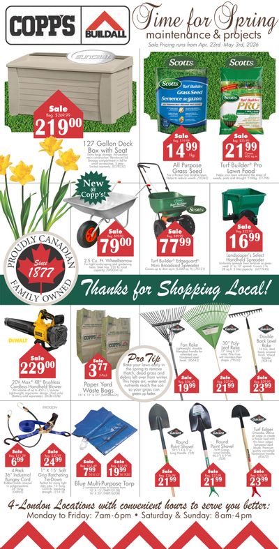 COPP’s Buildall Flyer April 23 to May 3