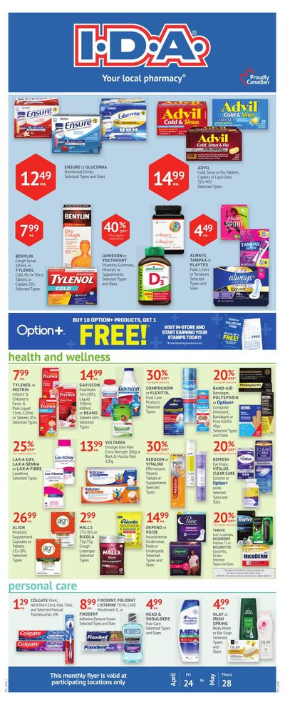 I.D.A. Pharmacy Monthly Flyer April 24 to May 28
