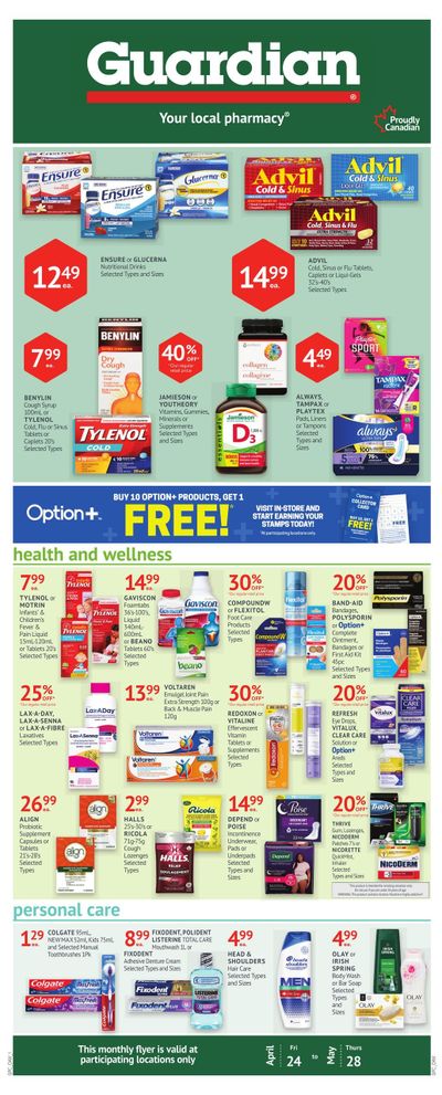 Guardian Pharmacy Monthly Flyer April 24 to May 28