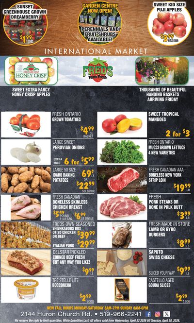 Fred's Farm Fresh Flyer April 22 to 28