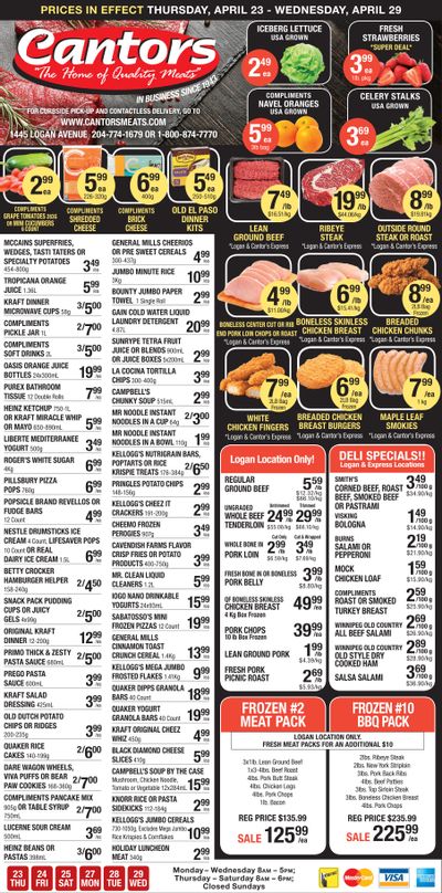 Cantor's Meats Flyer April 23 to 29
