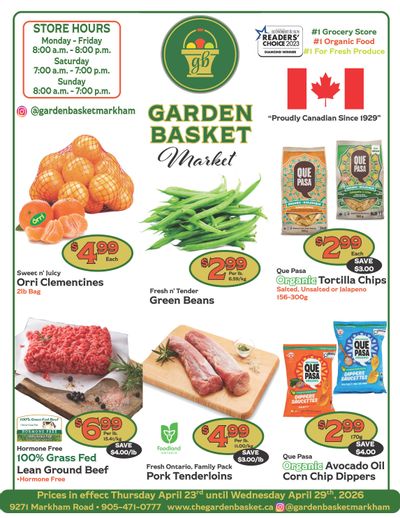 The Garden Basket Flyer April 23 to 29