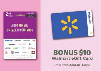 Walmart Canada Gift Card Offers Starting April 30th