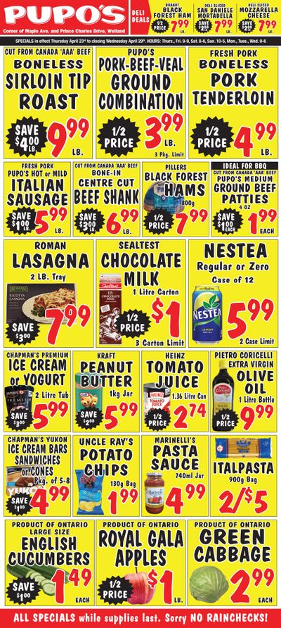 Pupo's Food Market Flyer April 23 to 29