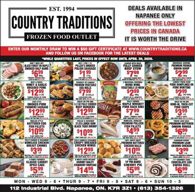 Country Traditions Flyer April 23 to 30