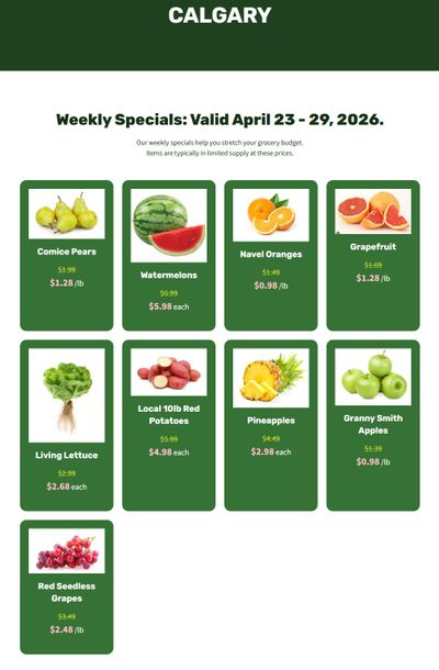 H&W Produce Flyer April 23 to 29