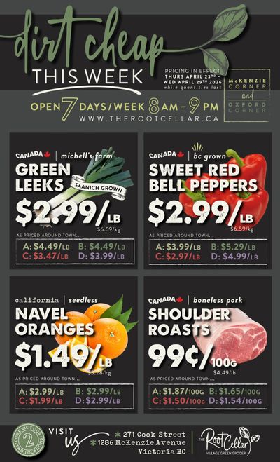 The Root Cellar Flyer April 23 to 29