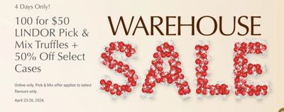 Lindt Chocolate Warehouse Sale: 100 for $50 Lindor Pick & Mix Truffles + 50% Off Select Cases + up to 70% Off In-Stores + More