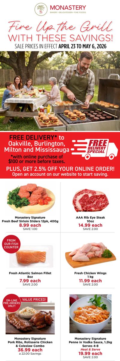 Monastery Bakery Flyer April 23 to May 6