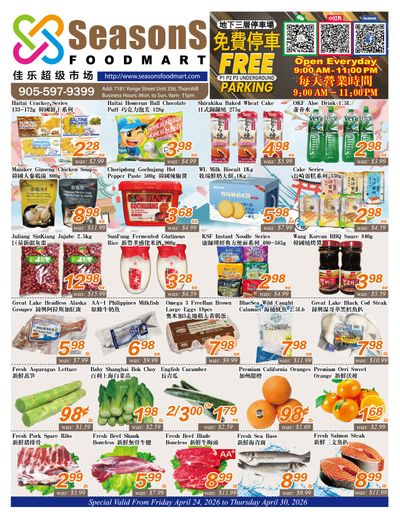 Seasons Food Mart (Thornhill) Flyer April 24 to 30
