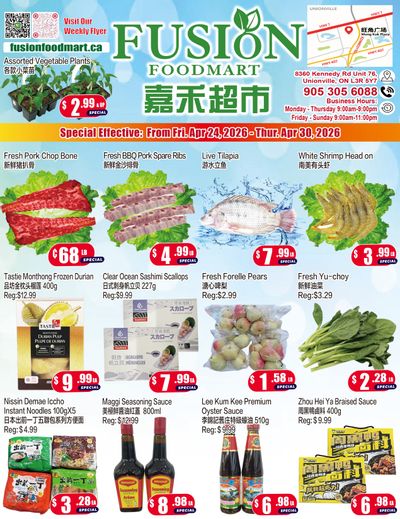 Fusion Supermarket (Unionville)  Flyer April 24 to 30