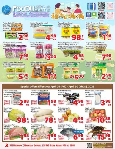 FoodyMart (HWY7) Flyer April 24 to 30