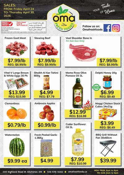 Oma Fresh Foods Flyer April 24 to 30