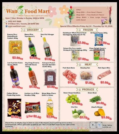 Wan 2 Food Mart Flyer April 24 to 30