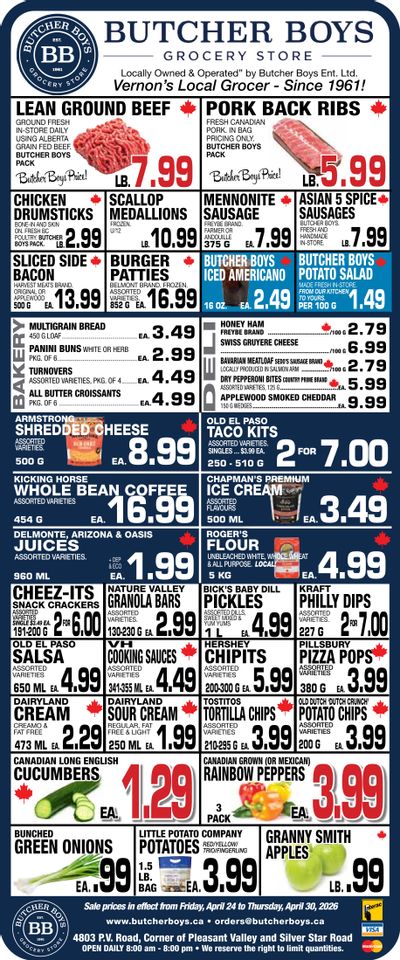 Butcher Boys Grocery Store Flyer April 24 to 30