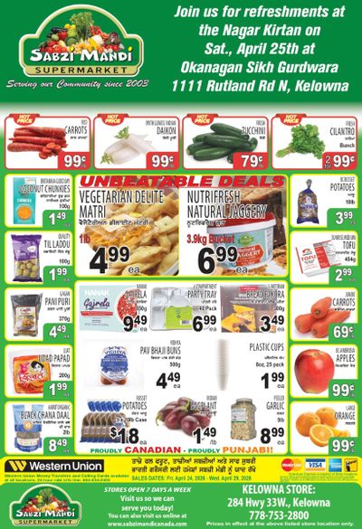 Sabzi Mandi Supermarket (Kelowna) Flyer April 24 to 29
