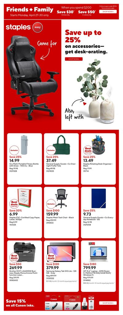 Staples Flyer April 24 to 30