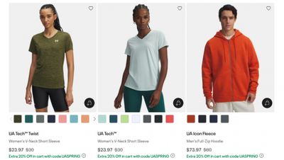 Under Armour Canada The Spring Refresh Event Sale: Save up to 40% Off Outlet with Extra 20% Off Using Promo Code