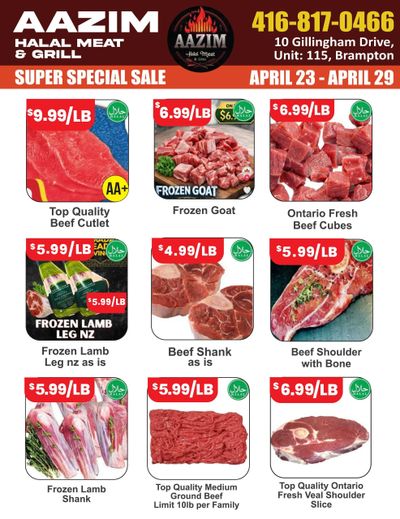 Aazim Halal Meat & Grill Flyer April 23 to 29