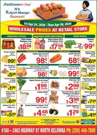 Fruiticana (Kelowna) Flyer April 24 to 30