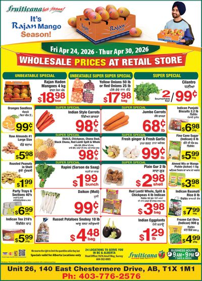Fruiticana (Chestermere) Flyer April 24 to 30